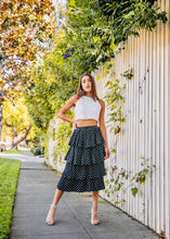 Load image into Gallery viewer, Polka Dot Midi Tiered Skirt