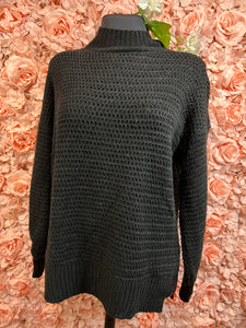 Kimberly Black or Khaki Long Sleeve Knit Sweater