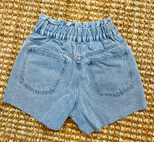 Load image into Gallery viewer, Ingrid Light Denim Distressed Blue Mom Denim Shorts