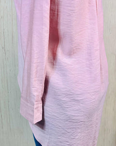 *CLEARANCE* Tiffany White or Mauve Long Sleeve Hi-Low Button Up