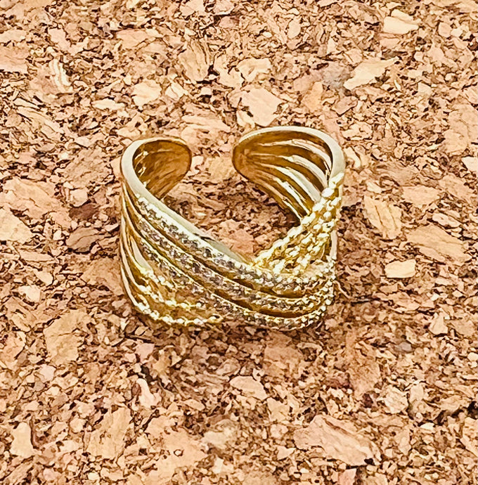 CrissCrossing  Cubic Zirconia Gold Dipped