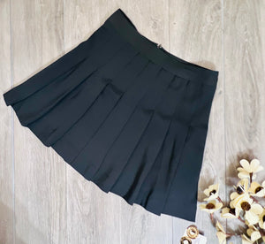 Amy Cocoa or Black A Line Pleated Mini Skirt