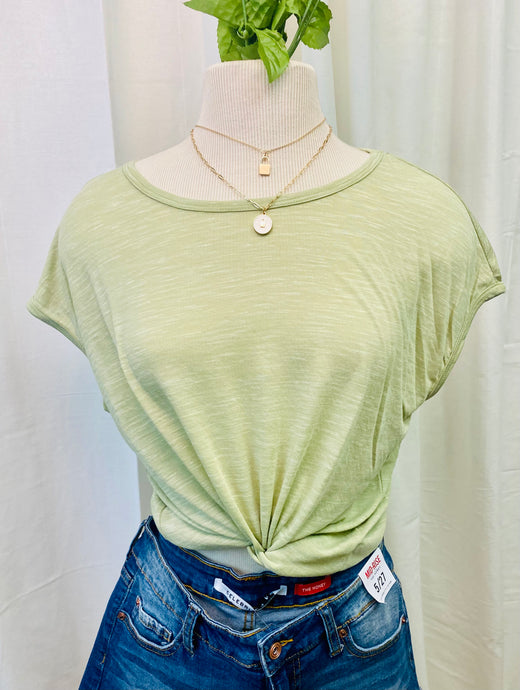 Lime Basic Round Neck Tee