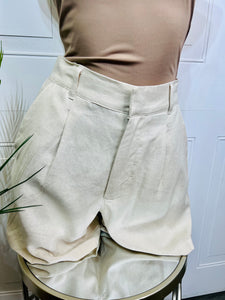 Leanne Linen Key Lime or Natural Blend High Waist Shorts