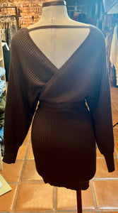 Karla Cocoa Brown Or Black Dolman Sleeve Sweater Dress