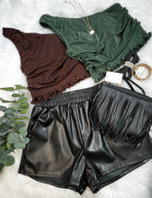 Load image into Gallery viewer, Adely Black Vegan Leather Shorts