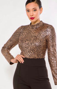 Foil Leopard Print Bodysuit