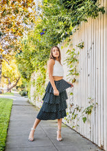 Load image into Gallery viewer, Darianna Polka Dot Midi Tiered Skirt