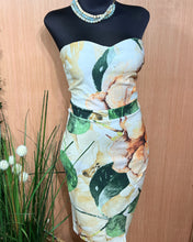 Load image into Gallery viewer, Kenny Yellow/Green Brazilian Tropical Print Tube Dress