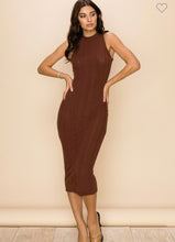 Load image into Gallery viewer, Belinda Chocolate or Marsala Mock Neck Midi Sweater Dress