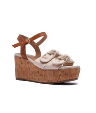 Load image into Gallery viewer, Chloe Natural Front Bow Wedges