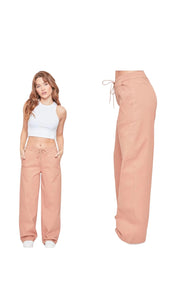 Wide Leg Joggers Elasticized Waistband with Drawstring