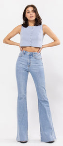 Ellen Light Wash High Rise Skinny Flare Jean