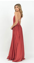 Load image into Gallery viewer, Monica Mauve Deep V Neck Spaghetti Strap Maxi Dress