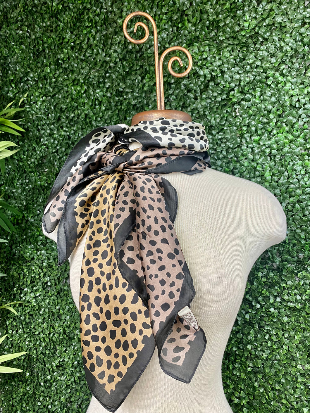 Silky Animal Print Scarf