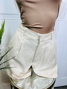 Leanne Linen Key Lime or Natural Blend High Waist Shorts