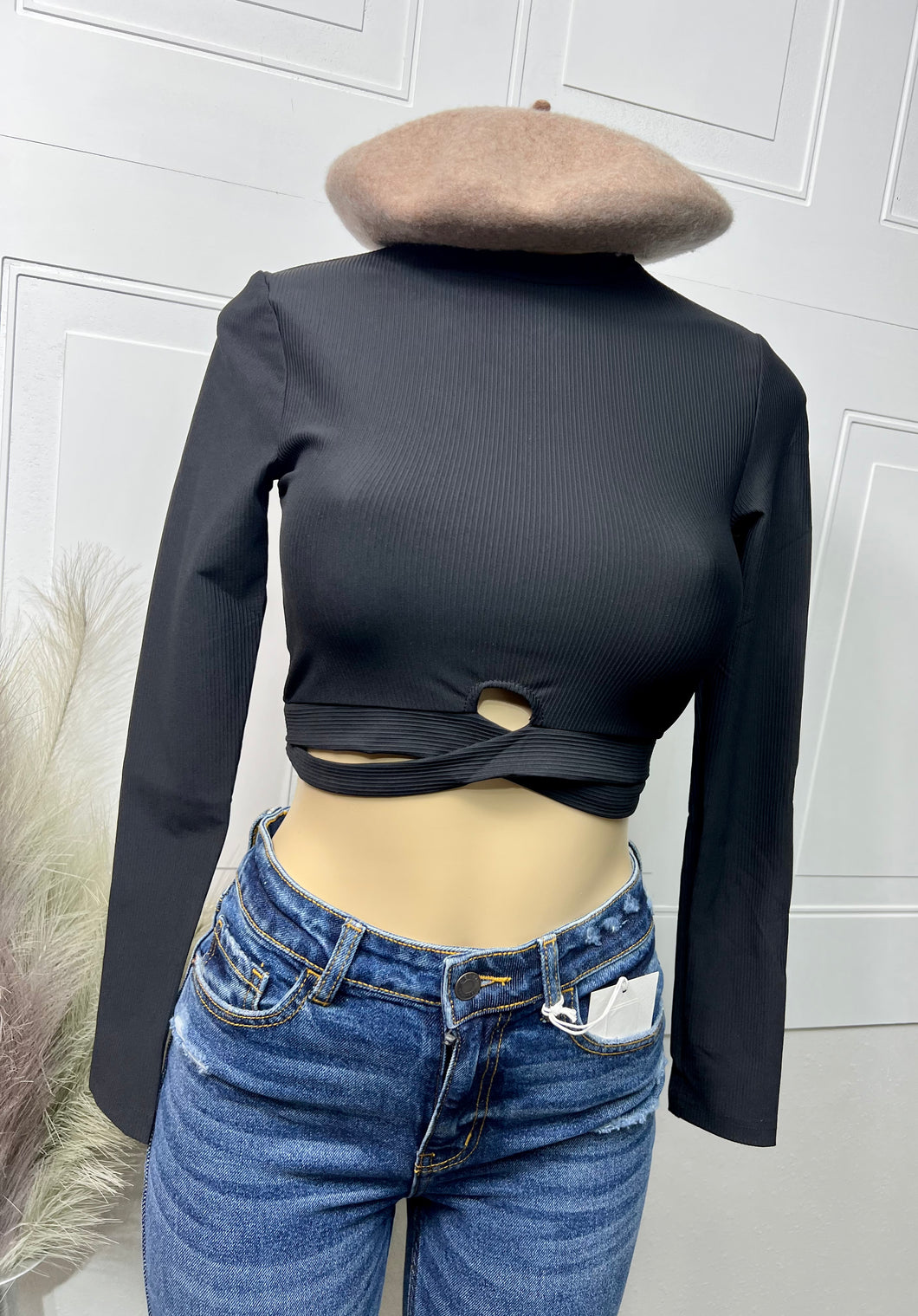 Devonna Ribbed Long Sleeve Crop