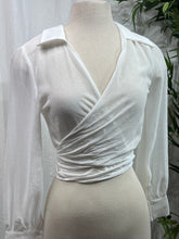 Load image into Gallery viewer, *CLEARANCE* Black, Beige, or White Sheer Long Sleeve Self Tie Top