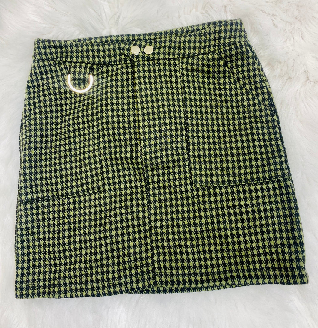 Alissa A-Line Checkered Mini Skirt