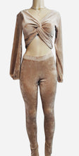 Load image into Gallery viewer, Chantell Champagne 2PC Velour Pant Set