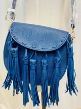 Load image into Gallery viewer, Fionna Fringe Navy Blue Crossbody