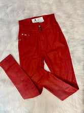 Load image into Gallery viewer, Clarissa Red Faux Leather Skinny Pants