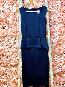 *CLEARANCE* Sparkly Navy Blue Sleeveless Midi Dress