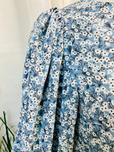 Load image into Gallery viewer, *CLEARANCE* Slate Blue Ditsy Floral 3/4 Round Neck Puffy Sleeve Top