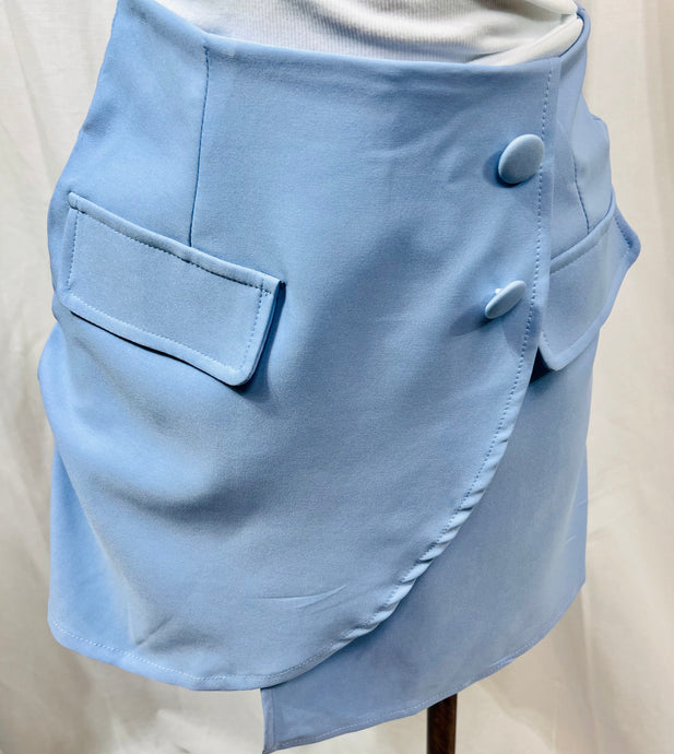 Leyla Light Blue Front Flap Skort