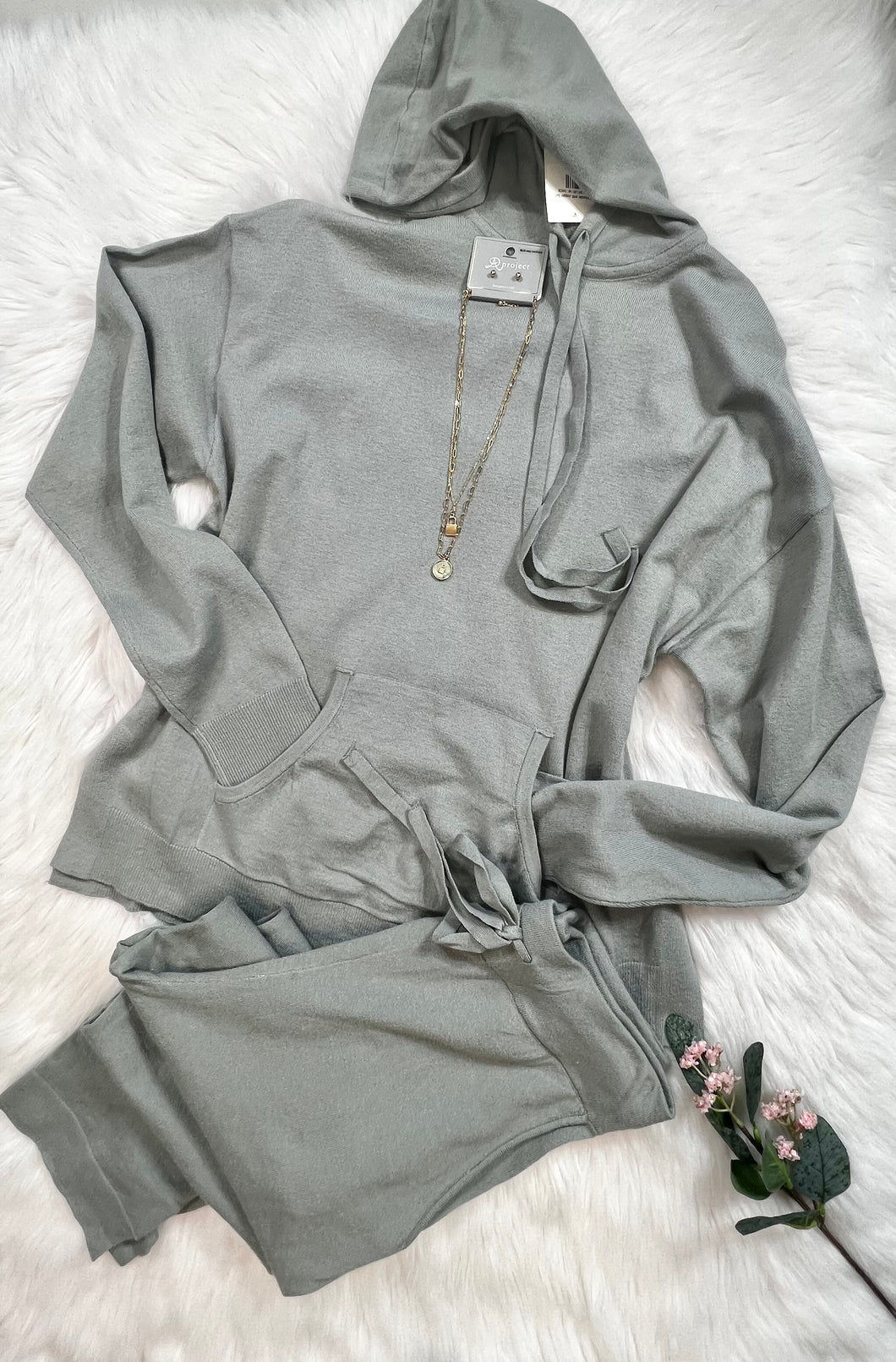 Sage Knit Hoodie and Jogger Set