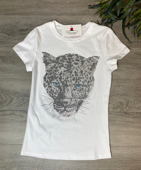 White Embellished Animal Tee