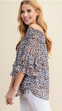 Load image into Gallery viewer, CLEARANCE** Zoe Animal Print Off the Shoulder Top