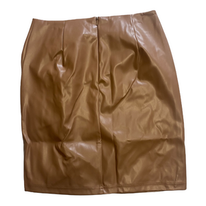 Rachel Camel or Black Vegan Leather Ruched Mini Skirt
