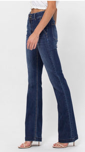 Jazmin Dark Blue Cello High Rise Boot Cut Jeans