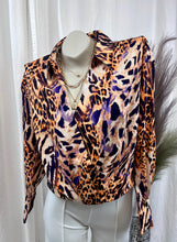 Load image into Gallery viewer, Victoria Animal Print V Neck Surplice Top