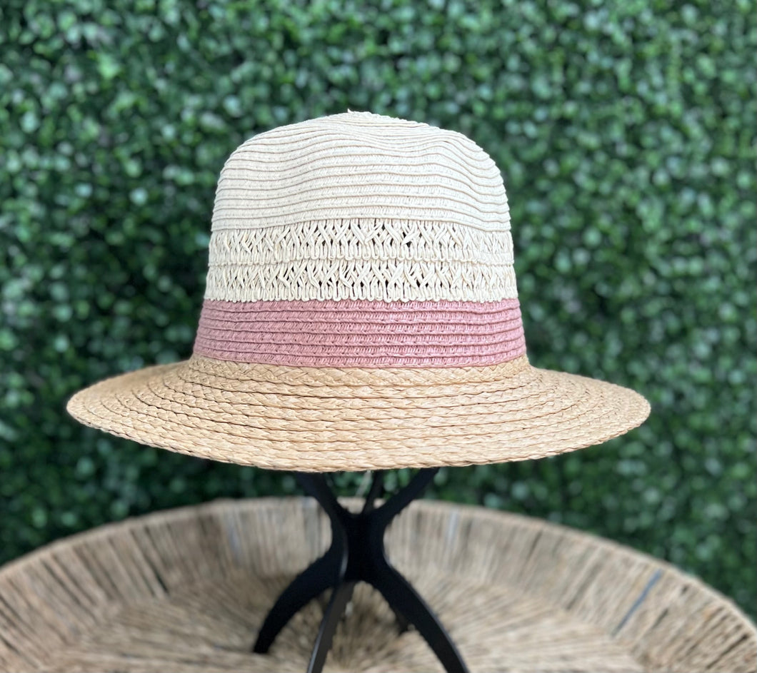 Lola Hat with Light Pink Brim