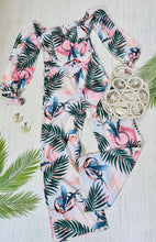 Load image into Gallery viewer, Camila Blush Leaf Print Wide Leg Jumpsuit