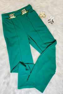 Lexi Spruce Green Or White Wide Leg Pants