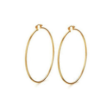 Load image into Gallery viewer, 18 K 2mm Gold Plated Hoops