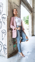 Load image into Gallery viewer, Three Quarter Pink Ruched Sleeve Blazer