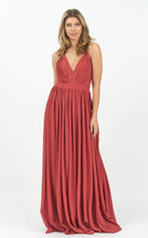 Load image into Gallery viewer, Monica Mauve Deep V Neck Spaghetti Strap Maxi Dress