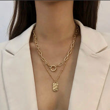 Load image into Gallery viewer, Kirby Double Gold Chain Charm Necklace