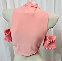 Load image into Gallery viewer, *CLERANCCE* Penny Pink Smocked Short Sleeve Off the Shoulder Open Self Tie Crop Top