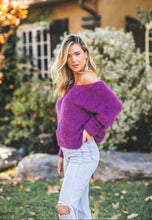 Load image into Gallery viewer, Mabel Fuchsia or Royal Blue Knit One Size Off the Shoulder Stretchy Sweater