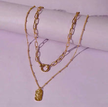 Load image into Gallery viewer, Kirby Double Gold Chain Charm Necklace