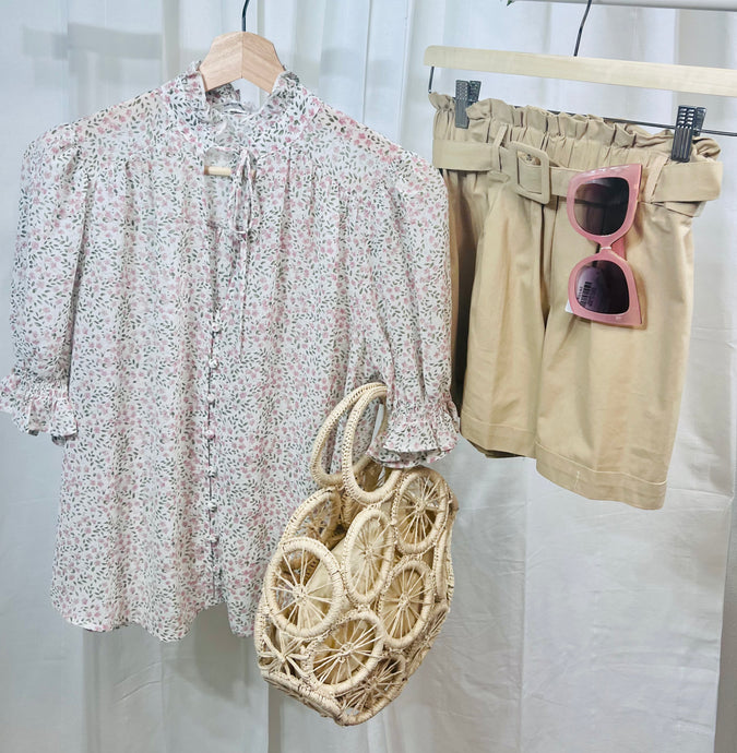 Ivory Ditsy Floral Top