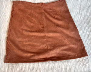 Faux Suede Cross Over Skirt