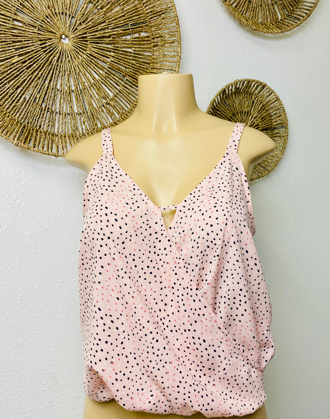 Paula Pink Confetti Lightweight relaxed tank top