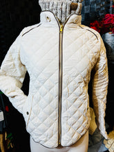 Load image into Gallery viewer, Ivory Waterproof Quilted Stand Collar Puffer Jacket