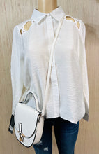 Load image into Gallery viewer, *CLEARANCE* Tiffany White or Mauve Long Sleeve Hi-Low Button Up